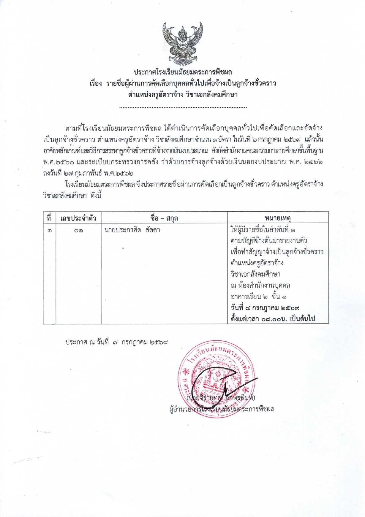 2569.ประกาศมีสิทธิ์เป็นครูอัตราจ้างสังคม_page-0001